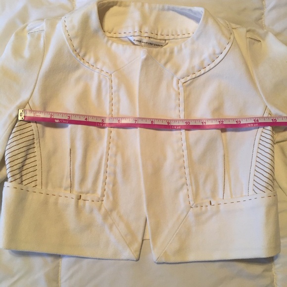 Diane Von Furstenberg Cropped jean Jacket Coat - Picture 8 of 16